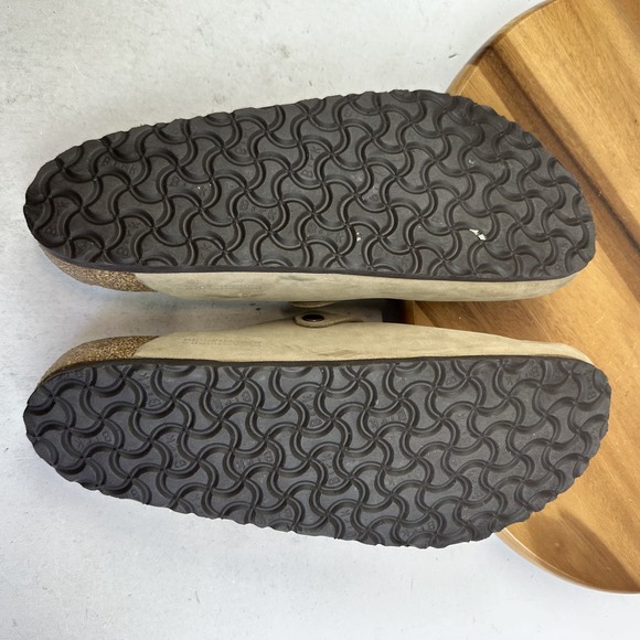 Mens Birkenstock Boston Soft Footbed Tan Nubuck Comfort Clogs Shoes Size EU 45 - Picture 8 of 8